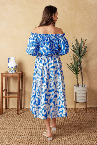 SUNSET SASHAY BLUE TOP AND SKIRT SET - Glamourous Grace