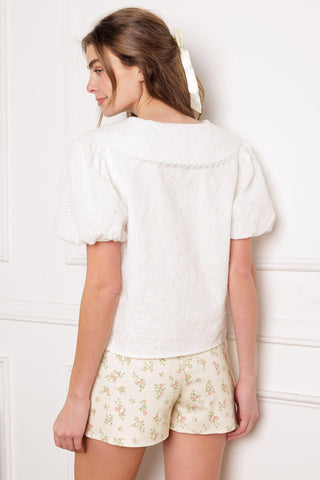 WHAT WILL BE EYELET WOVEN TOP - Glamourous Grace