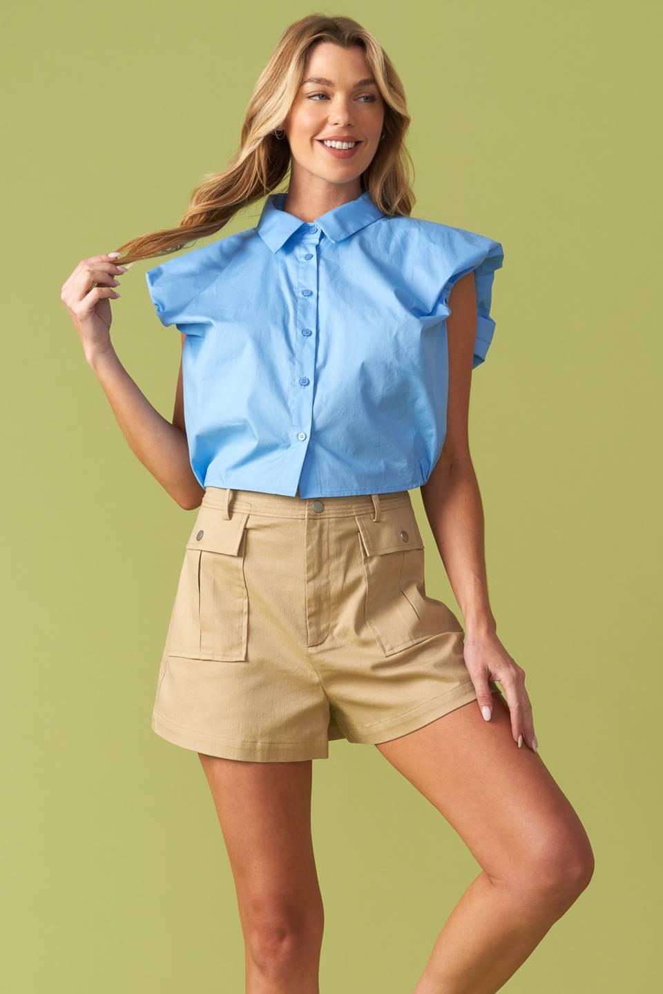 CREATING MEMORIES WOVEN CROP TOP - Glamourous Grace