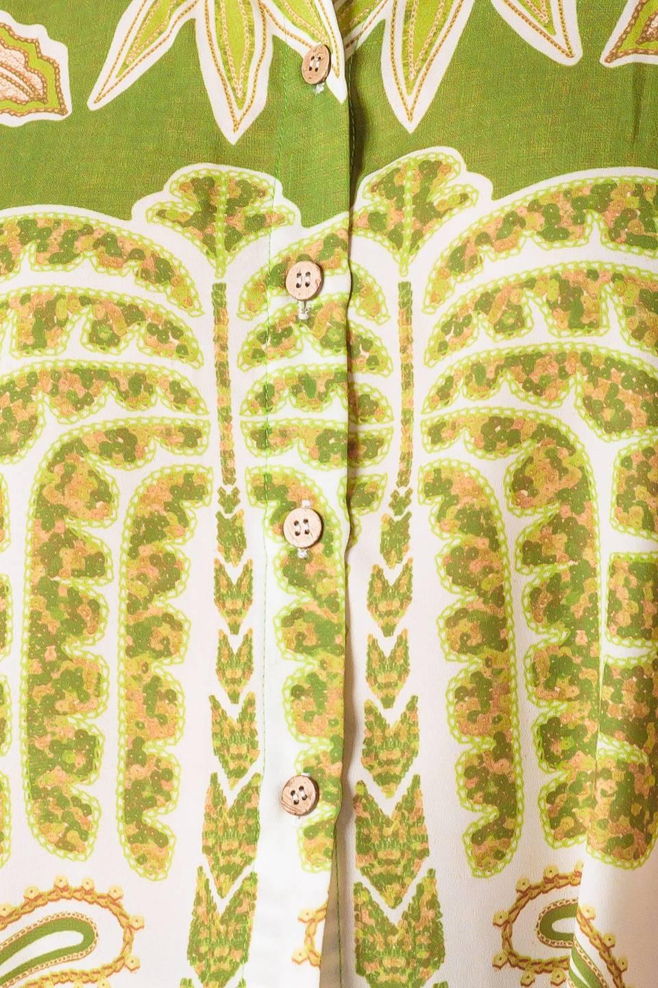 DISTANT ECHOES GREEN WOVEN SHIRT - Glamourous Grace