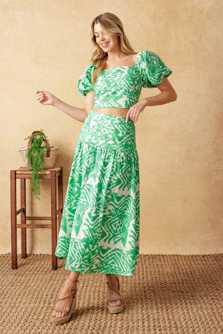 DESTINED FOR MORE WOVEN TOP AND SKIRT SET - Glamourous Grace