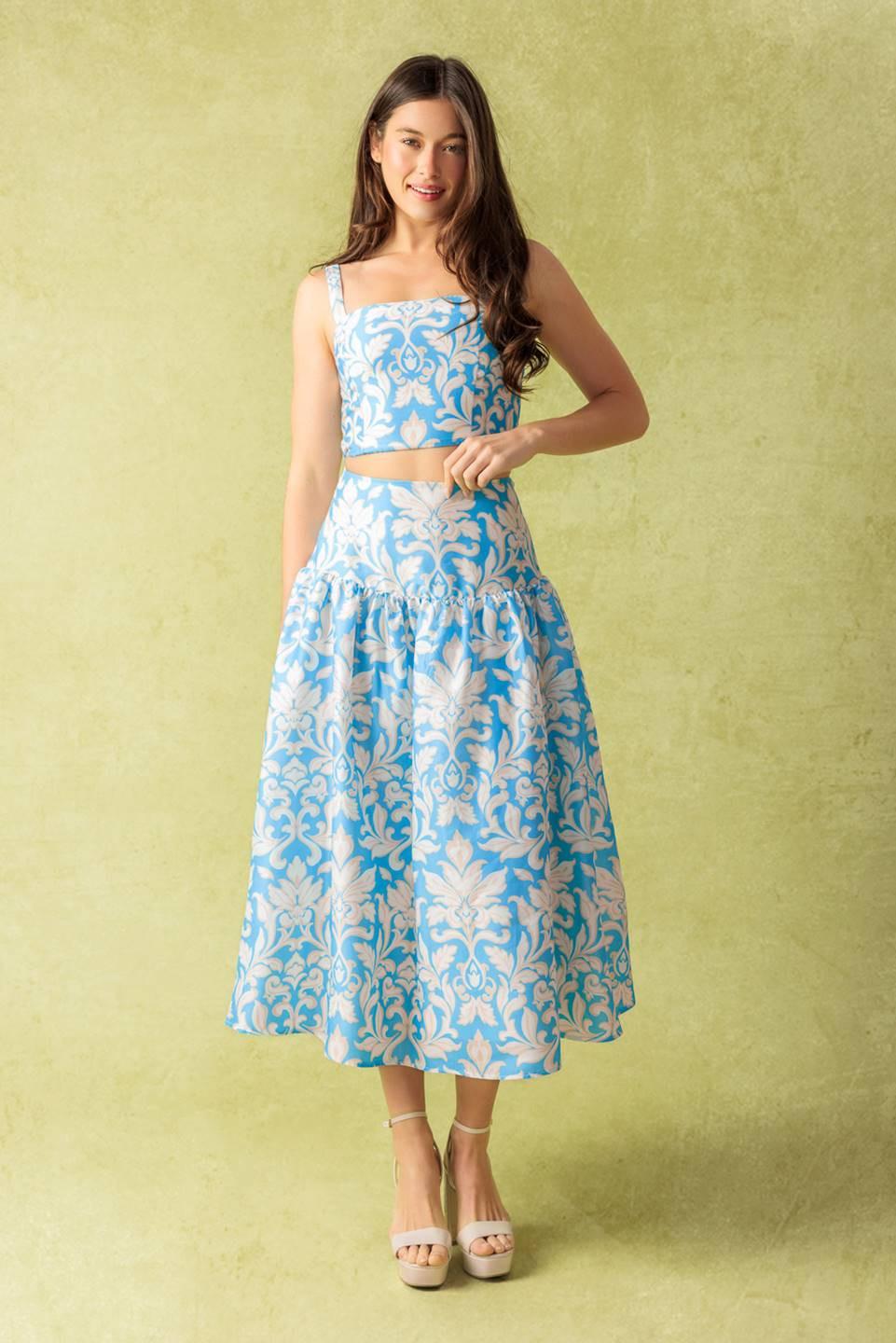 LITTLE MOMENTS WOVEN TOP AND SKIRT SET - Glamourous Grace
