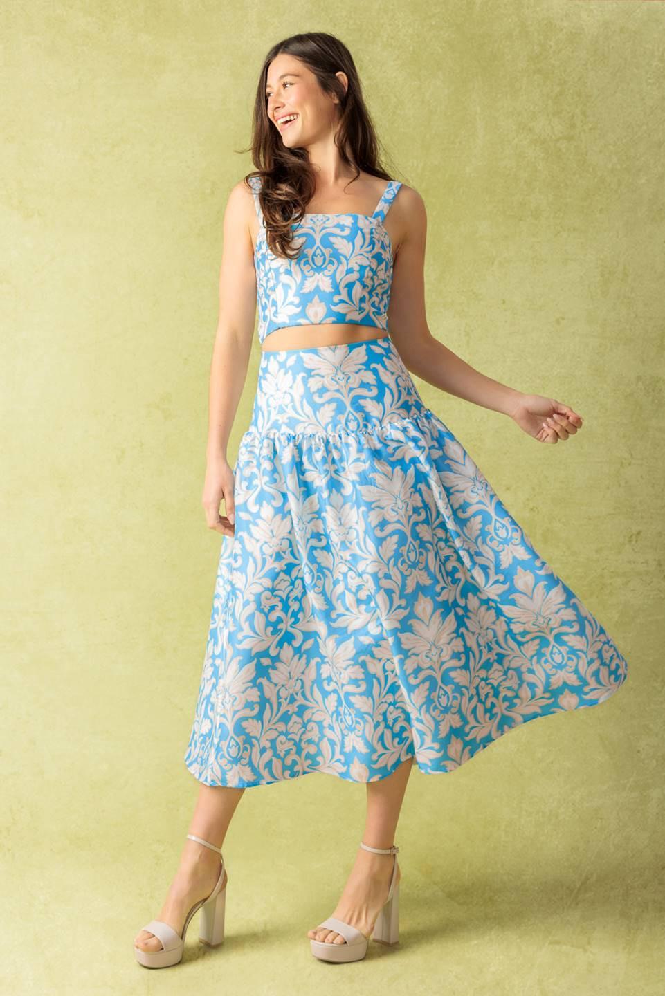 LITTLE MOMENTS WOVEN TOP AND SKIRT SET - Glamourous Grace