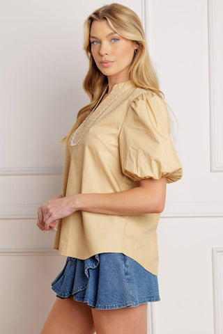 HIGH STANDARDS WOVEN TOP - Glamourous Grace