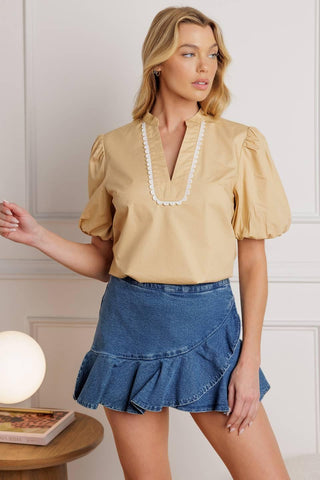 HIGH STANDARDS WOVEN TOP - Glamourous Grace