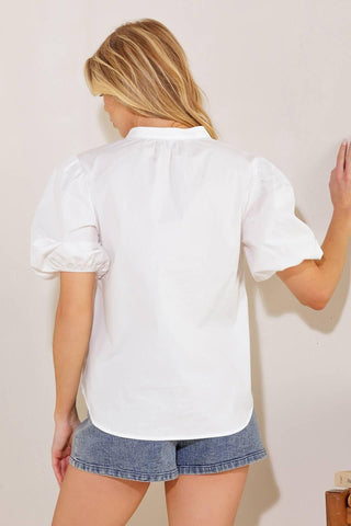 HIGH STANDARDS WOVEN TOP - Glamourous Grace