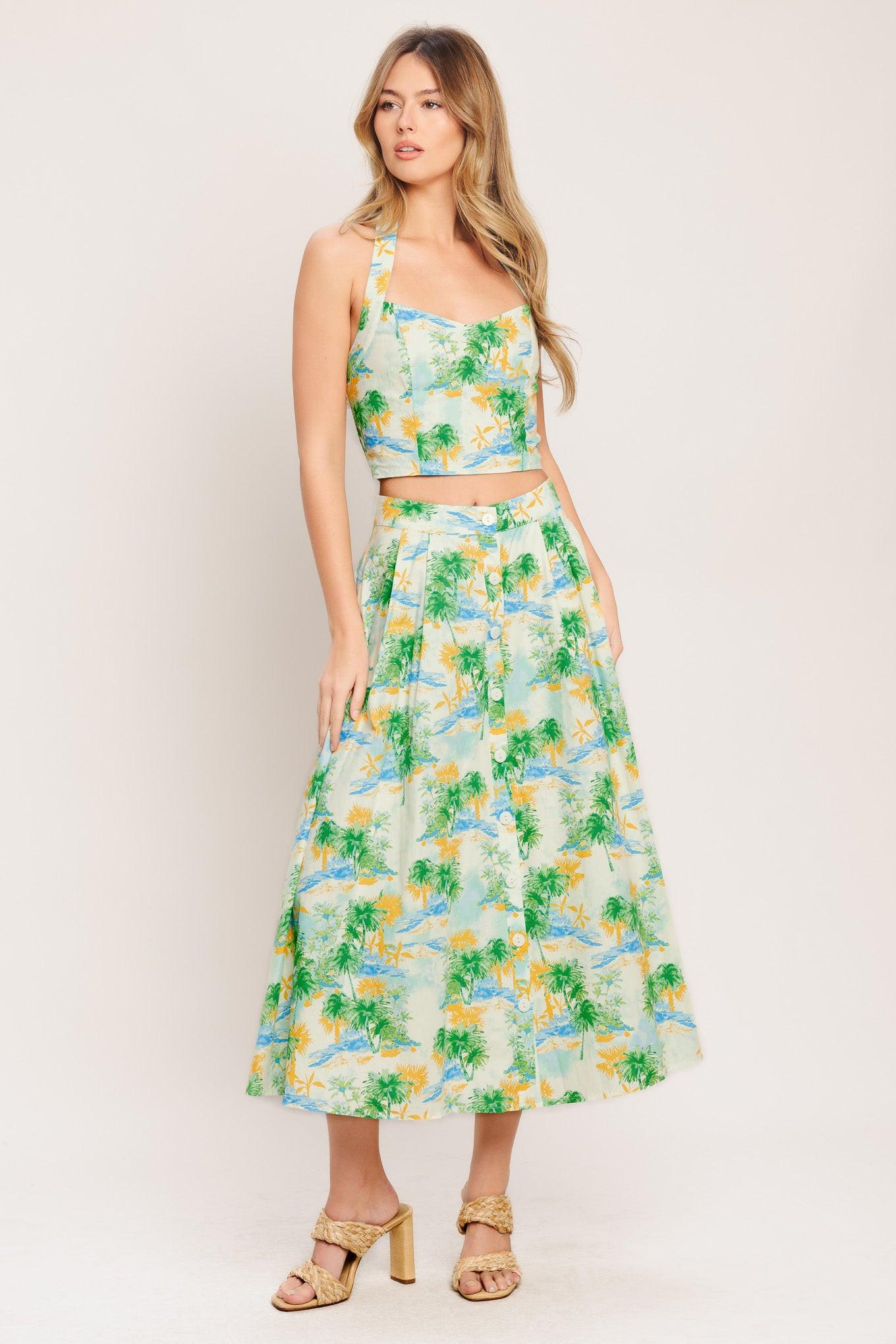PICTURE PERFECT WOVEN TOP AND SKIRT SET - Glamourous Grace