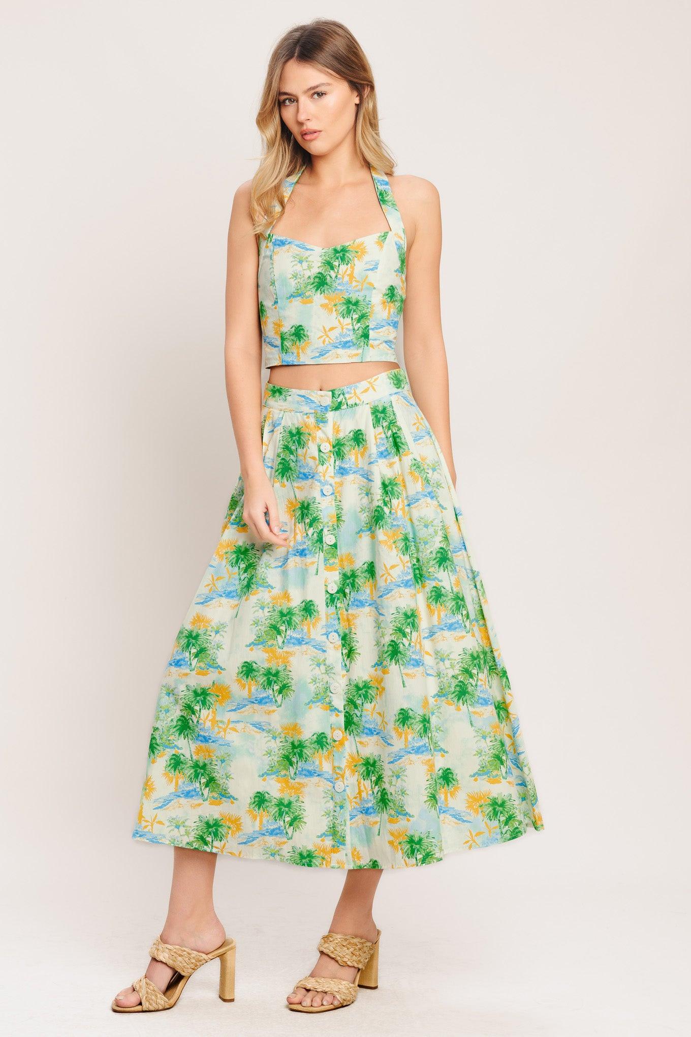 PICTURE PERFECT WOVEN TOP AND SKIRT SET - Glamourous Grace
