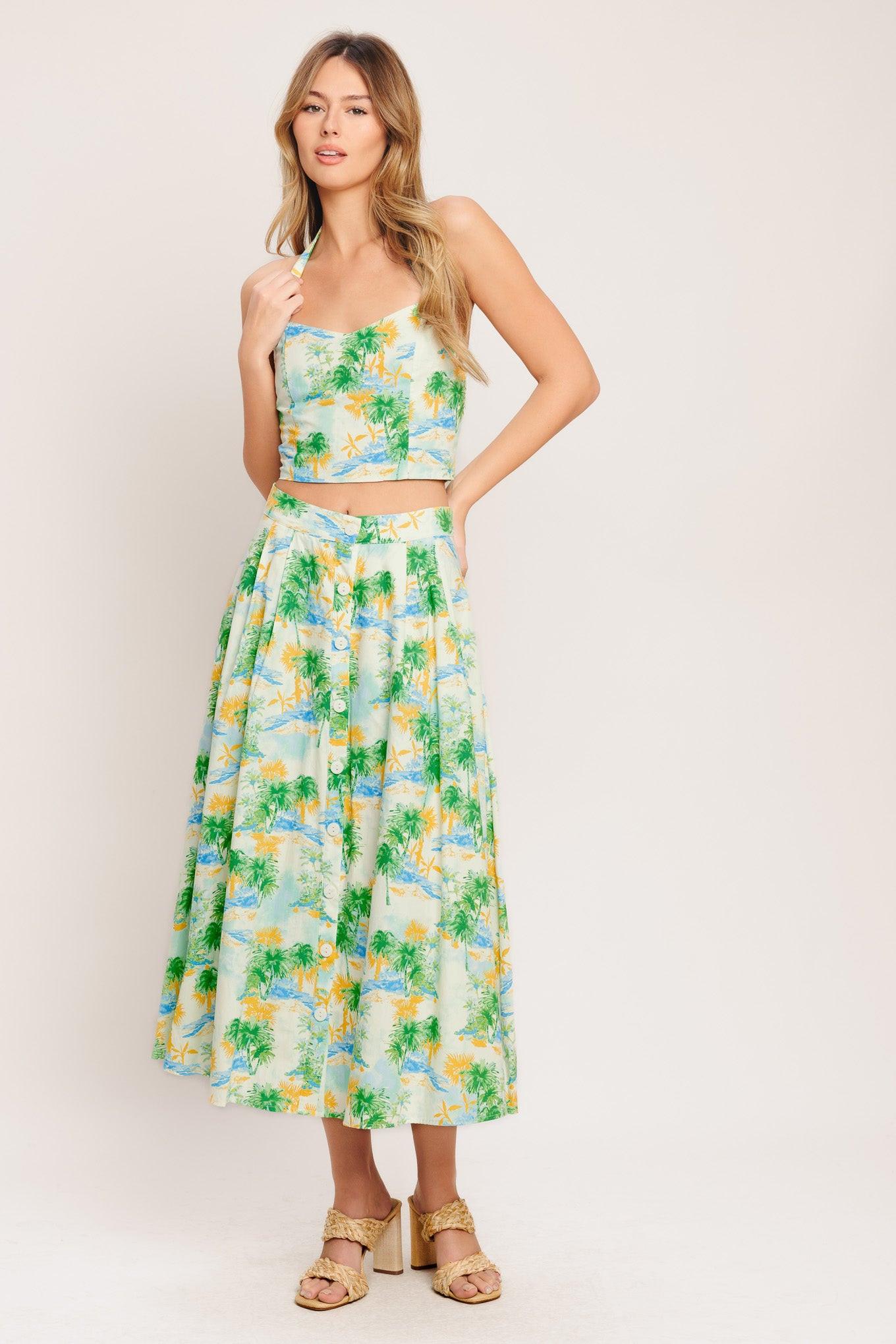 PICTURE PERFECT WOVEN TOP AND SKIRT SET - Glamourous Grace