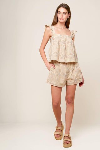 DARCY DREAM WOVEN TOP AND SHORTS SET - Glamourous Grace