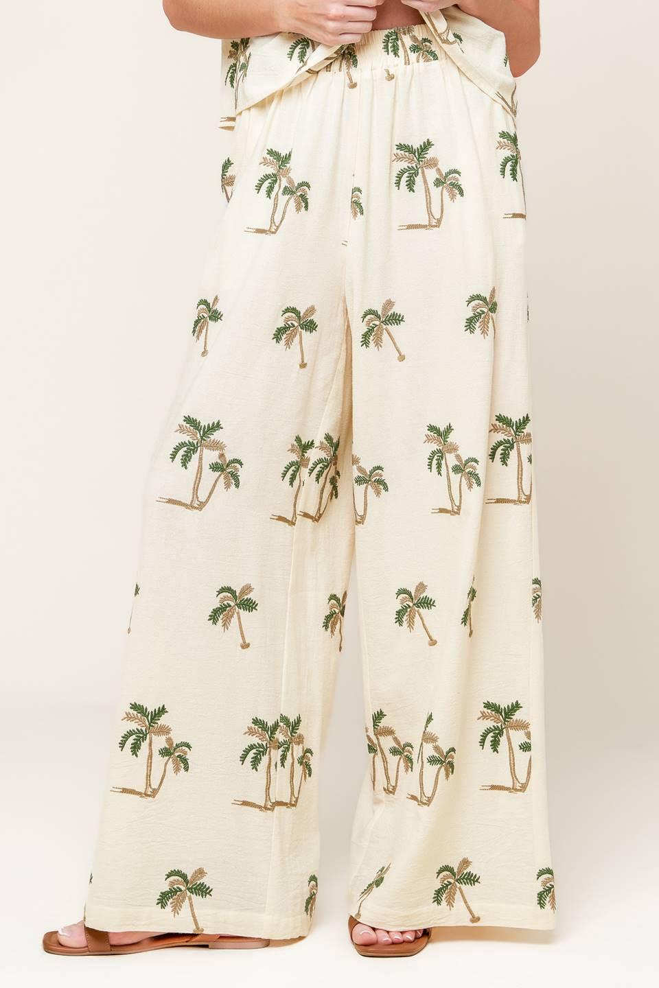 TERRIFIC TIMING IVORY WOVEN TOP AND PANT SET - Glamourous Grace