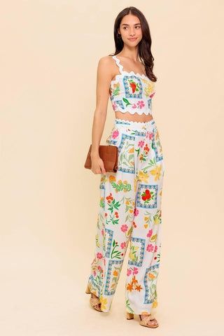 MARIGOLD IVORY WOVEN TOP AND PANT SET - Glamourous Grace