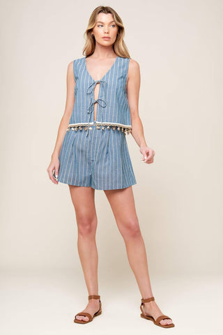 SONGS OF THE SKY WOVEN TOP AND SHORTS SET - Glamourous Grace