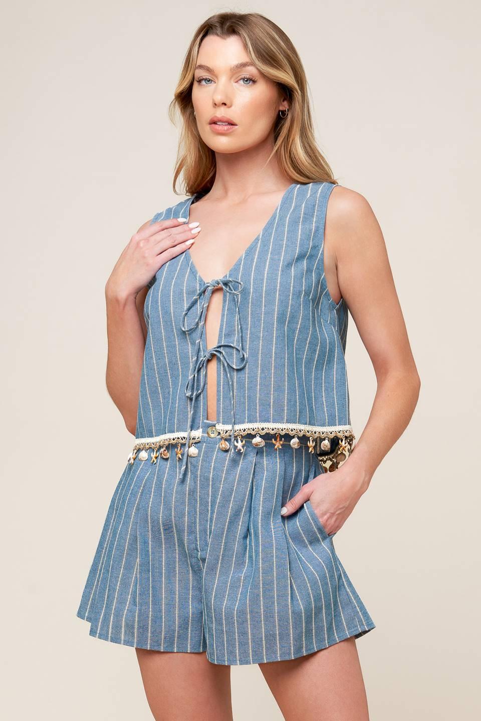SONGS OF THE SKY WOVEN TOP AND SHORTS SET - Glamourous Grace