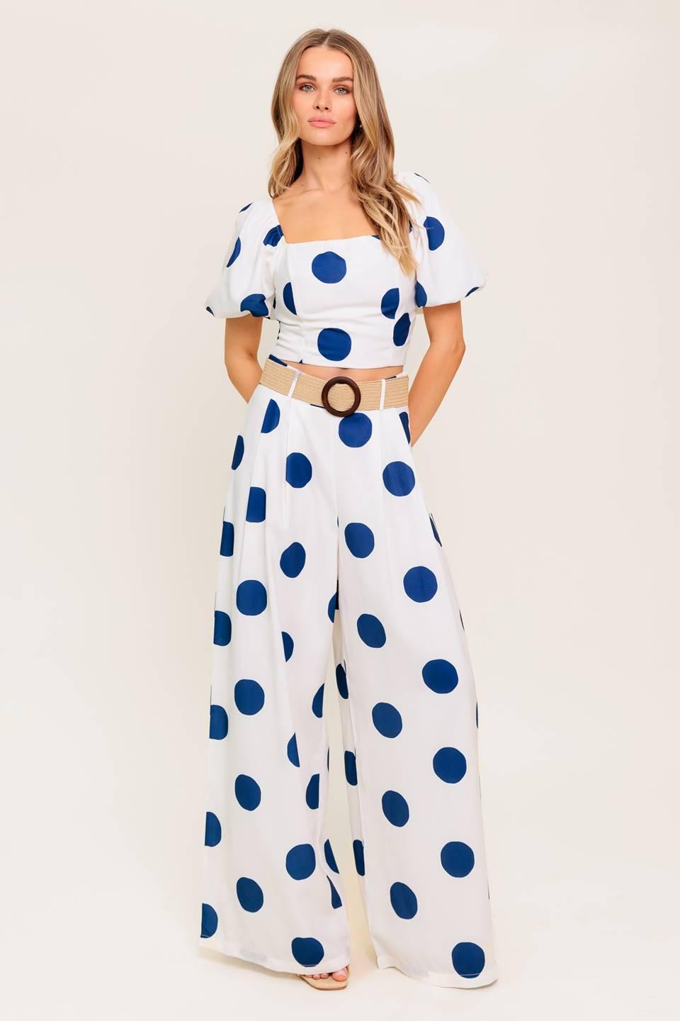 COCONUT KISS  NAVY TOP AND PANT SET - Glamourous Grace