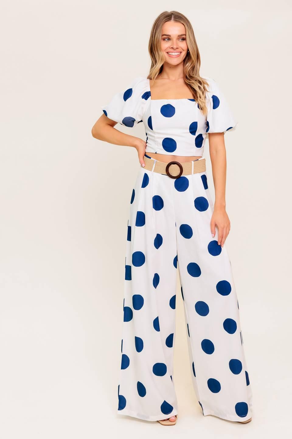COCONUT KISS  NAVY TOP AND PANT SET - Glamourous Grace
