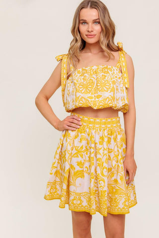 TWIG LIGHT NOIR WOVEN TOP AND SKIRT SET - Glamourous Grace