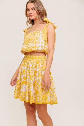 TWIG LIGHT NOIR WOVEN TOP AND SKIRT SET - Glamourous Grace