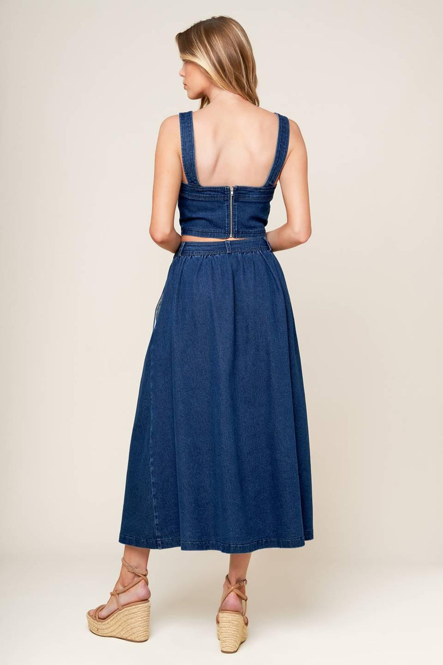 SIMPLY THE VIBE DENIM TOP AND SKIRT SET - Glamourous Grace