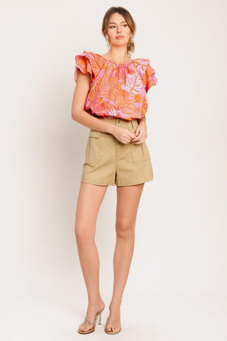 EVENING GLOW PINK WOVEN TOP - Glamourous Grace
