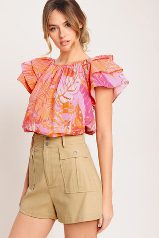 EVENING GLOW PINK WOVEN TOP - Glamourous Grace