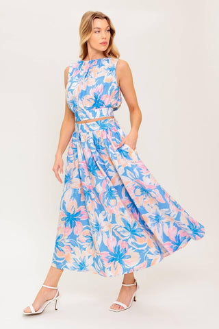 GOLDEN HOUR HARMONY WOVEN TOP AND SKIRT SET - Glamourous Grace