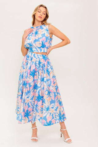 GOLDEN HOUR HARMONY WOVEN TOP AND SKIRT SET - Glamourous Grace