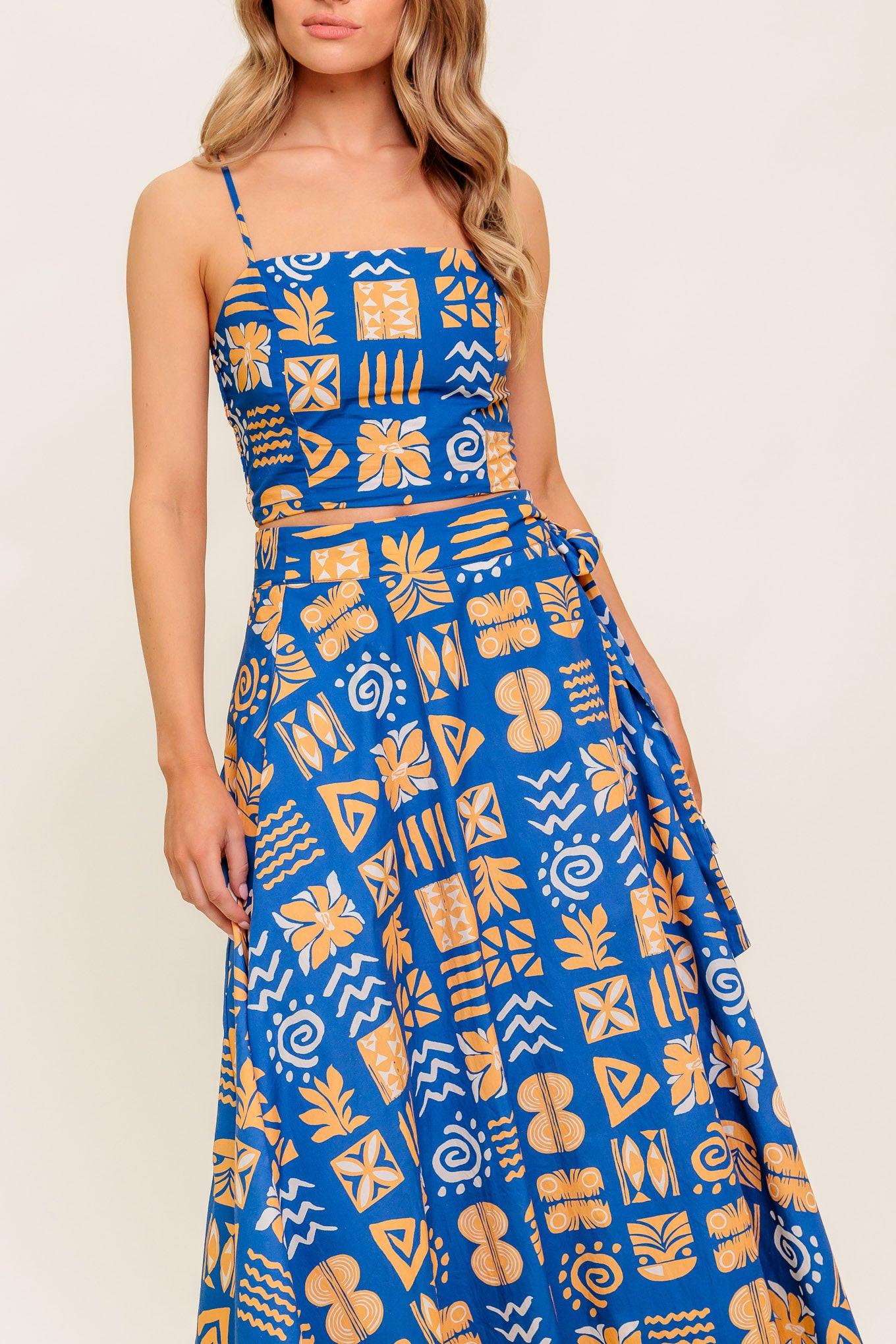 DEWDROP SILENCE WOVEN TOP AND SKIRT SET - Glamourous Grace