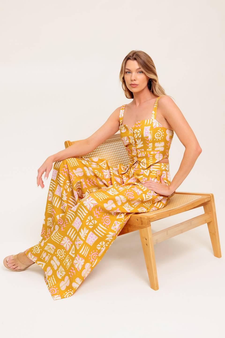 PRETTY MEADOW WOVEN TOP AND PANT SET - Glamourous Grace