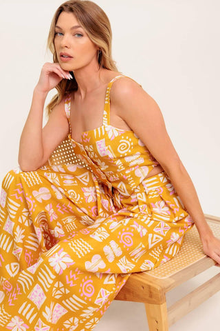 PRETTY MEADOW WOVEN TOP AND PANT SET - Glamourous Grace