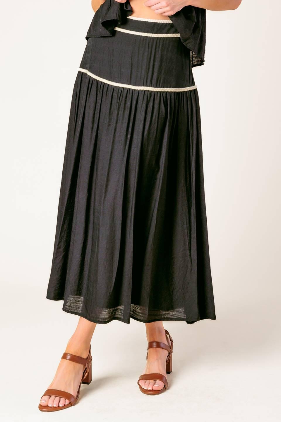 DIVIDE AND CONTOUR WOVEN TOP AND SKIRT SET - Glamourous Grace