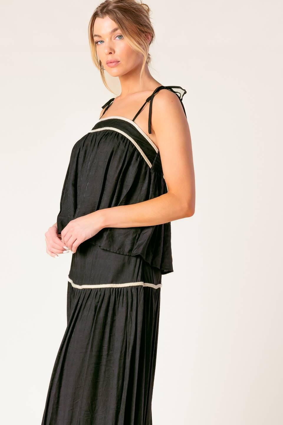 DIVIDE AND CONTOUR WOVEN TOP AND SKIRT SET - Glamourous Grace