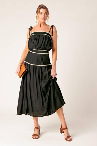 DIVIDE AND CONTOUR WOVEN TOP AND SKIRT SET - Glamourous Grace