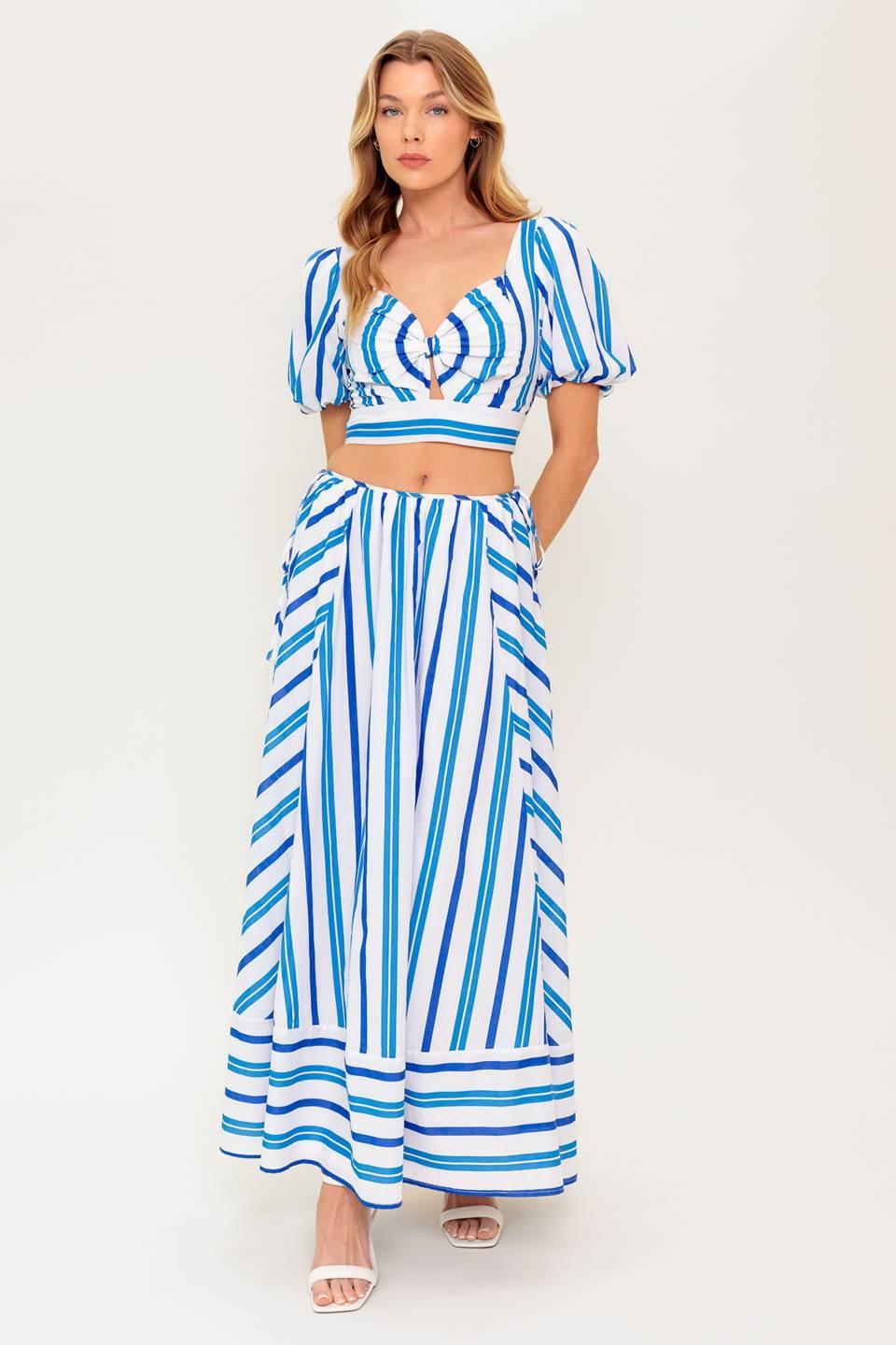 GARDEN WHISPERS WOVEN TOP AND SKIRT SET - Glamourous Grace