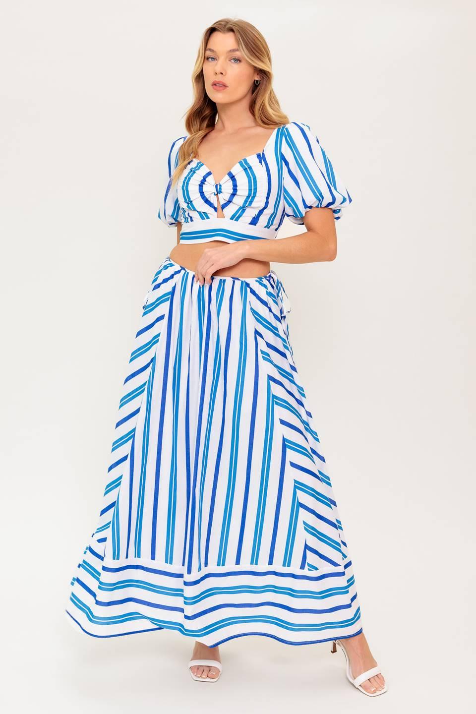 GARDEN WHISPERS WOVEN TOP AND SKIRT SET - Glamourous Grace