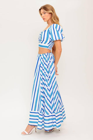 GARDEN WHISPERS WOVEN TOP AND SKIRT SET - Glamourous Grace