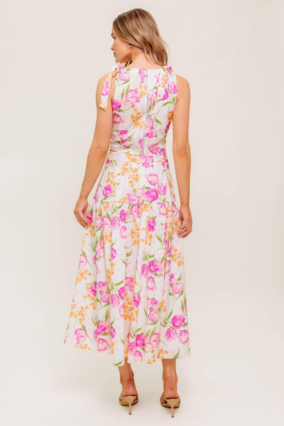 BOTANICAL BLISS WOVEN TOP AND SKIRT SET - Glamourous Grace