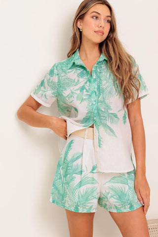 GARDEN LIGHT WOVEN TOP AND SHORT SET - Glamourous Grace