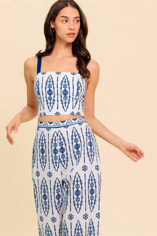 MODERN APPROACH NAVY WOVEN TOP AND PANT SET - Glamourous Grace