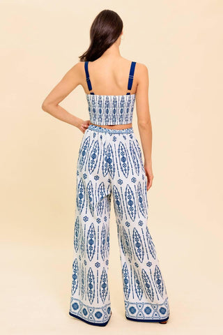 MODERN APPROACH NAVY WOVEN TOP AND PANT SET - Glamourous Grace