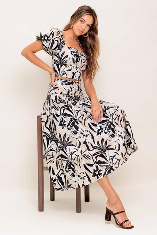 NEUTRAL ZONE WOVEN TOP AND SKIRT SET - Glamourous Grace