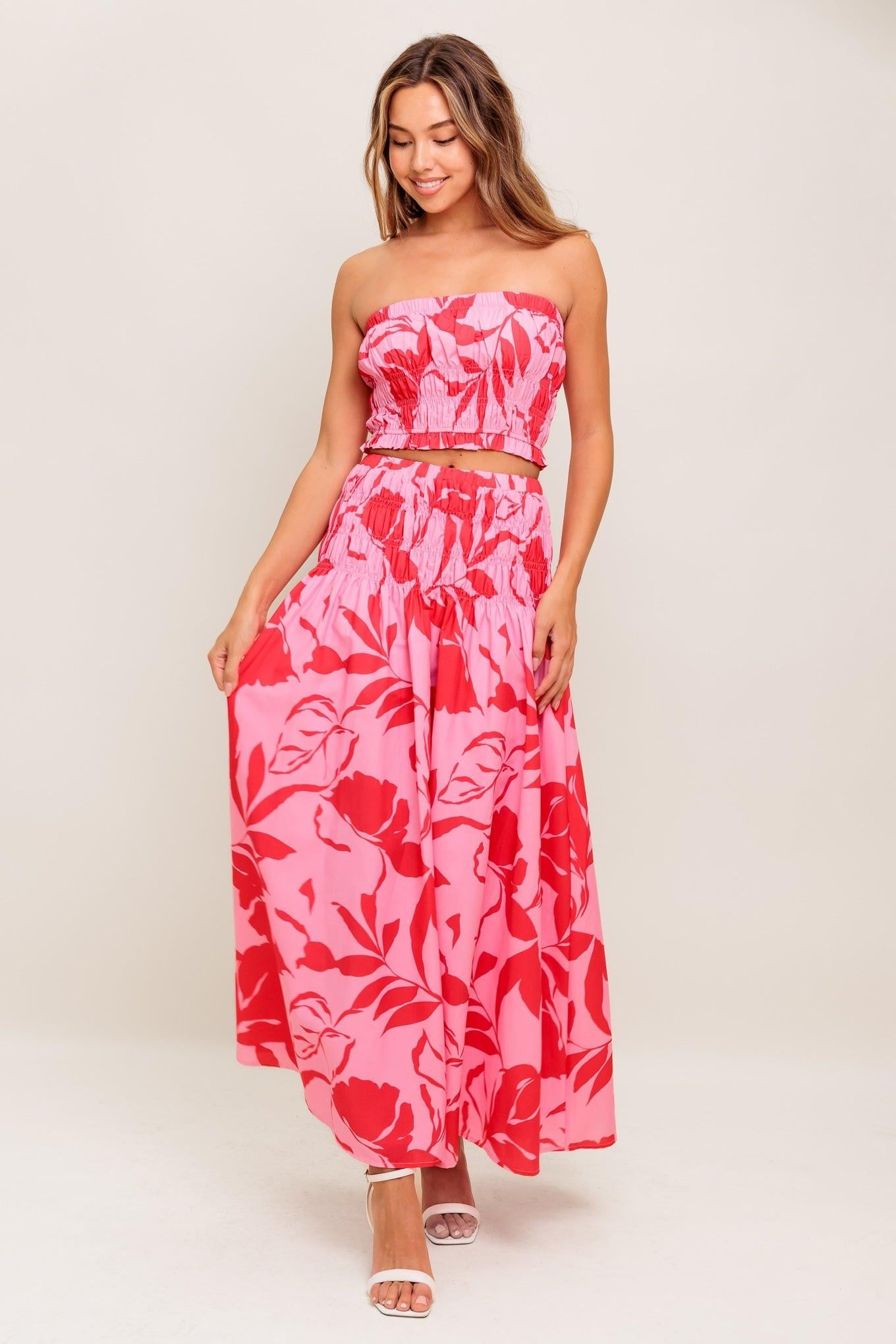 ANYTHING I WANT WOVEN TOP AND SKIRT SET - Glamourous Grace