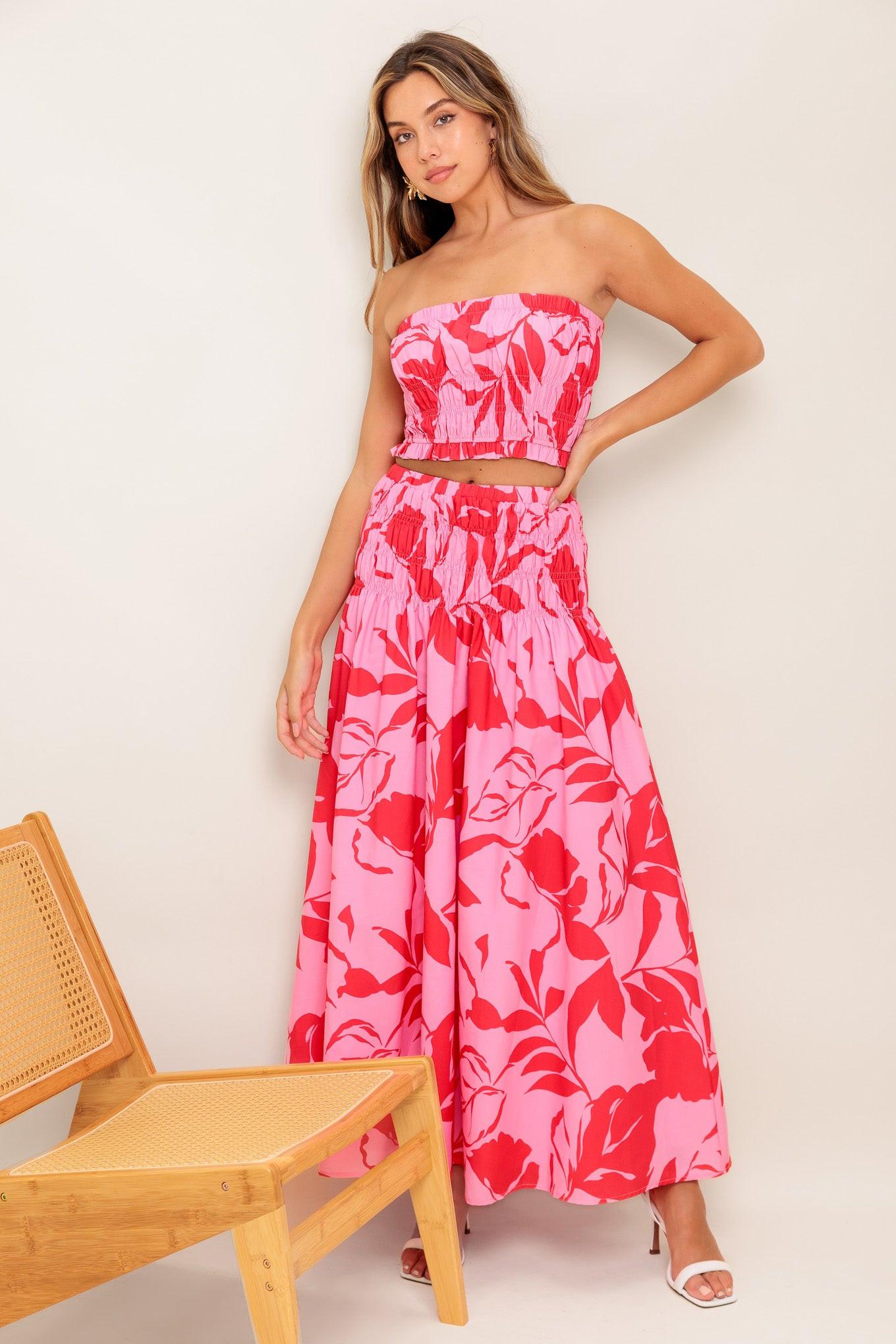ANYTHING I WANT WOVEN TOP AND SKIRT SET - Glamourous Grace