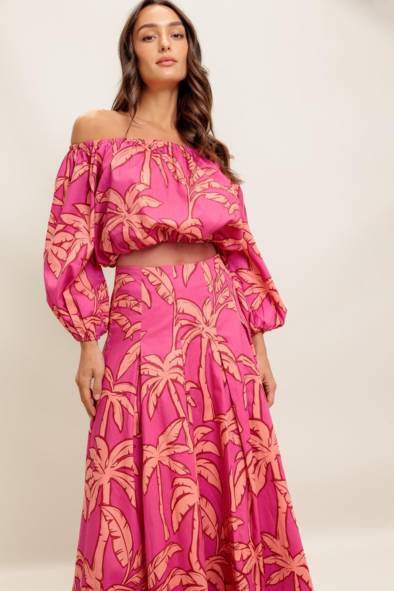 PARADISE MATCH WOVEN TOP AND SKIRT SET - Glamourous Grace