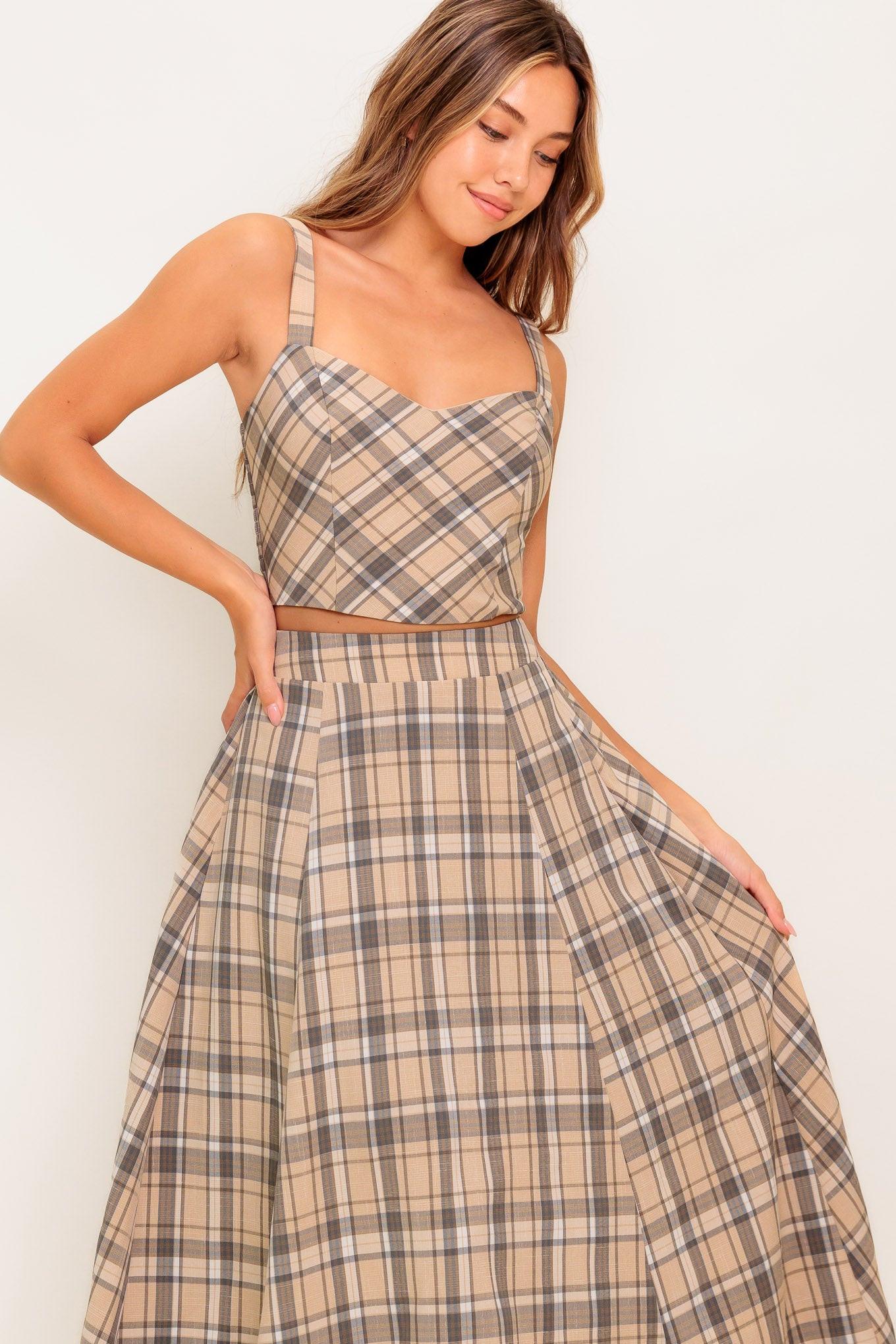 HERITAGE CHARM WOVEN TOP AND SKIRT SET - Glamourous Grace