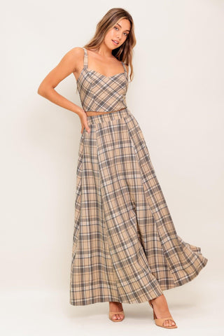 HERITAGE CHARM WOVEN TOP AND SKIRT SET - Glamourous Grace