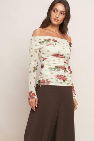 CREAM & BLOOM DELIGHT POWER MESH TOP