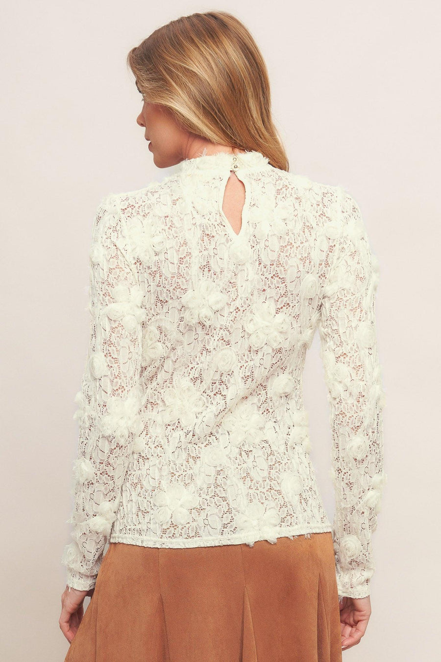 ROMANTIC SHEER FLORAL SWEATER TOP - Glamourous Grace