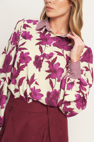SWEET BOTANICAL CHARM WOVEN TOP - Glamourous Grace