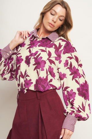 SWEET BOTANICAL CHARM WOVEN TOP - Glamourous Grace
